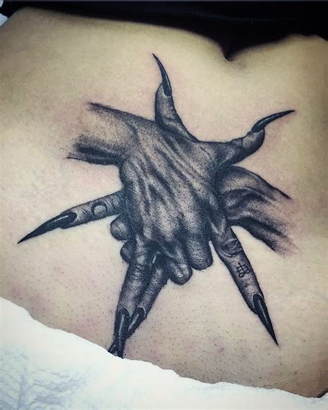 demon tattoo stencils|demon hand pentagram outline tattoo.